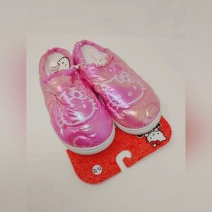 Hello Kitty Womens' Pink Faux-Fur Lined Slip-On Slippers